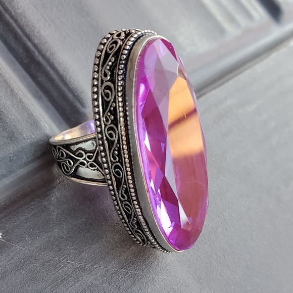 New Oversized Iolite 925 Silver Statement Ring. - Picture 14 of 16